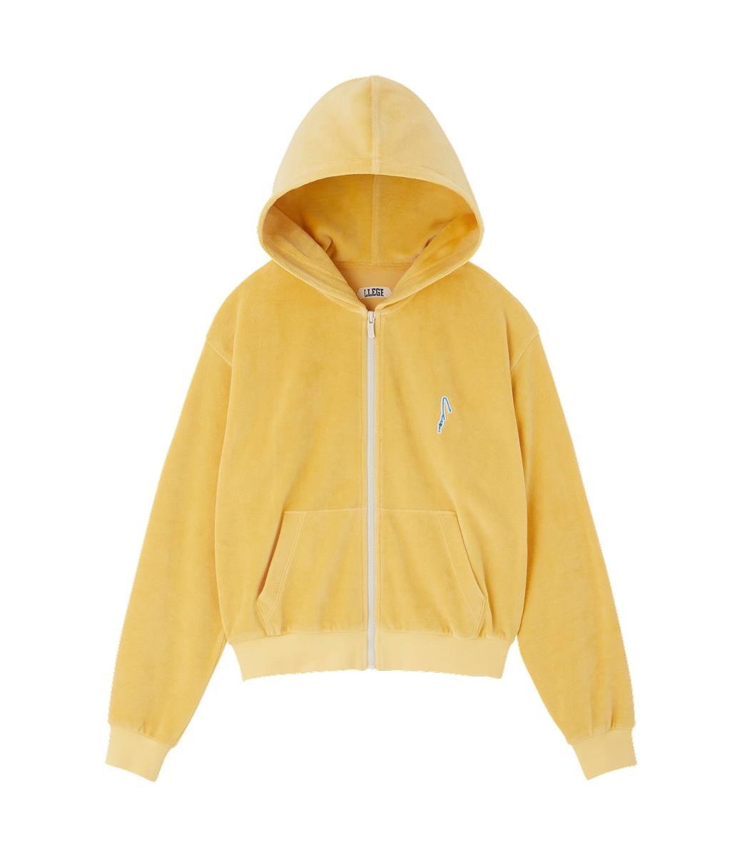 VELOUR CROP HOODY ZIP-UP
