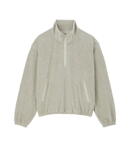 VELOUR HALF-ZIP PULLOVER