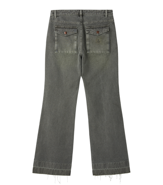 PIGMENT DYED FLARE JEANS