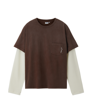 WAFFLE SLEEVE LAYERED T-SHIRT