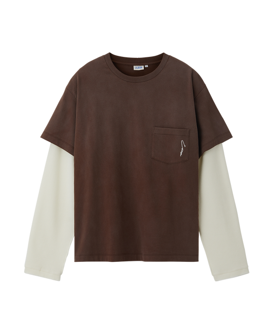 WAFFLE SLEEVE LAYERED T-SHIRT
