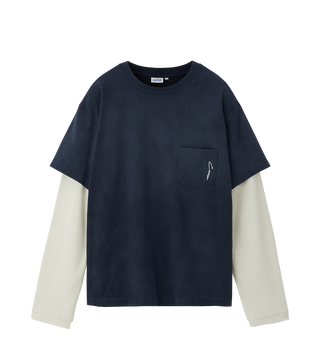 WAFFLE SLEEVE LAYERED T-SHIRT