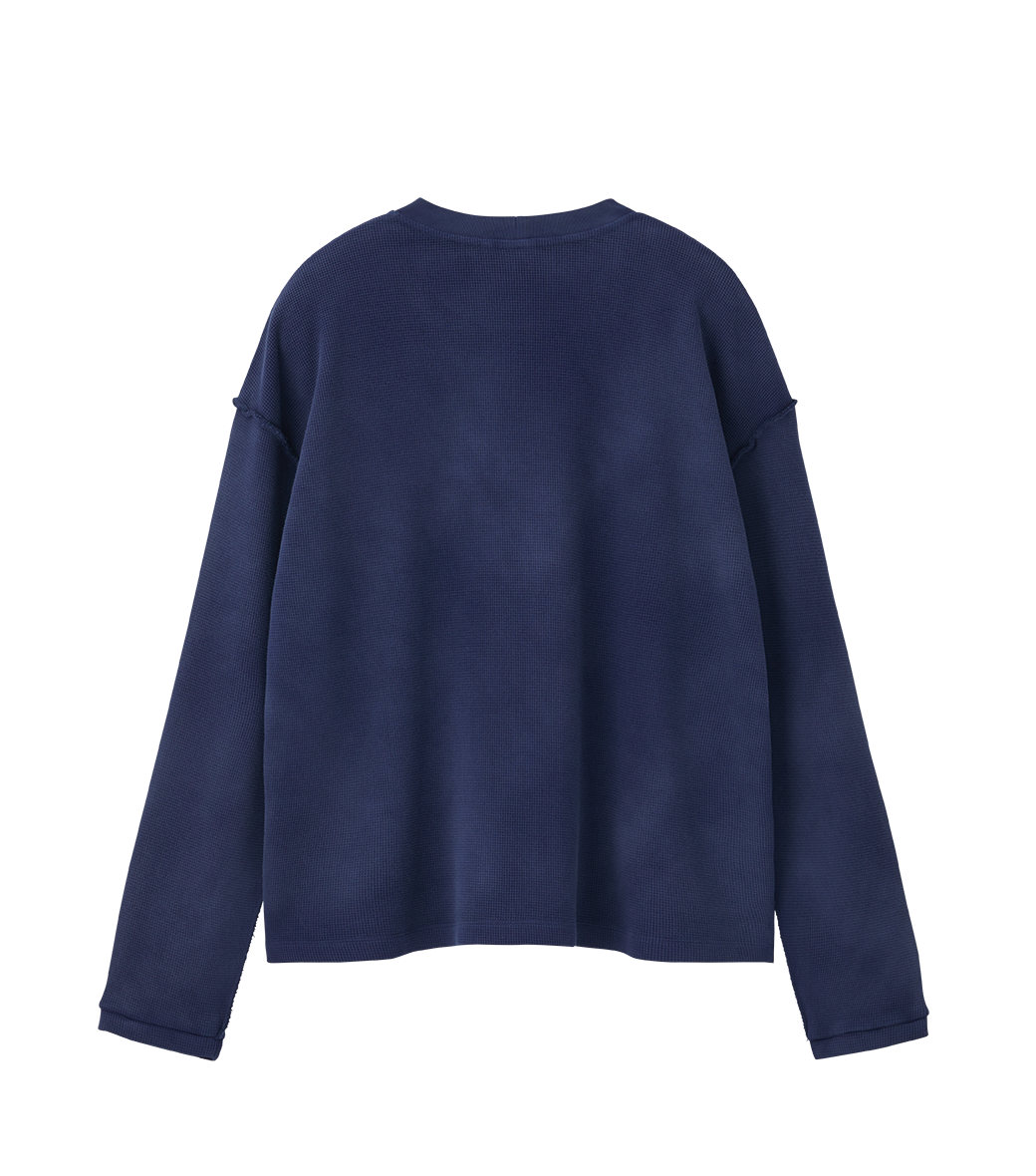 OVERSIZED LLEGE LOGO WAFFLE T-SHIRT