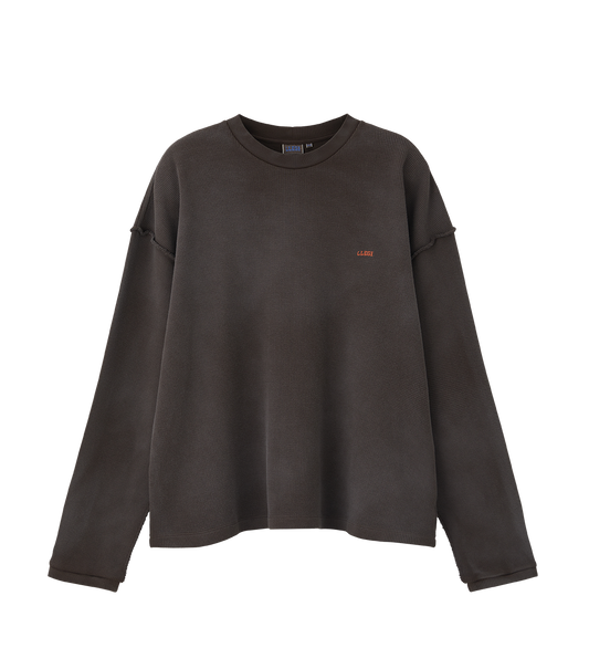 OVERSIZED LLEGE LOGO WAFFLE T-SHIRT