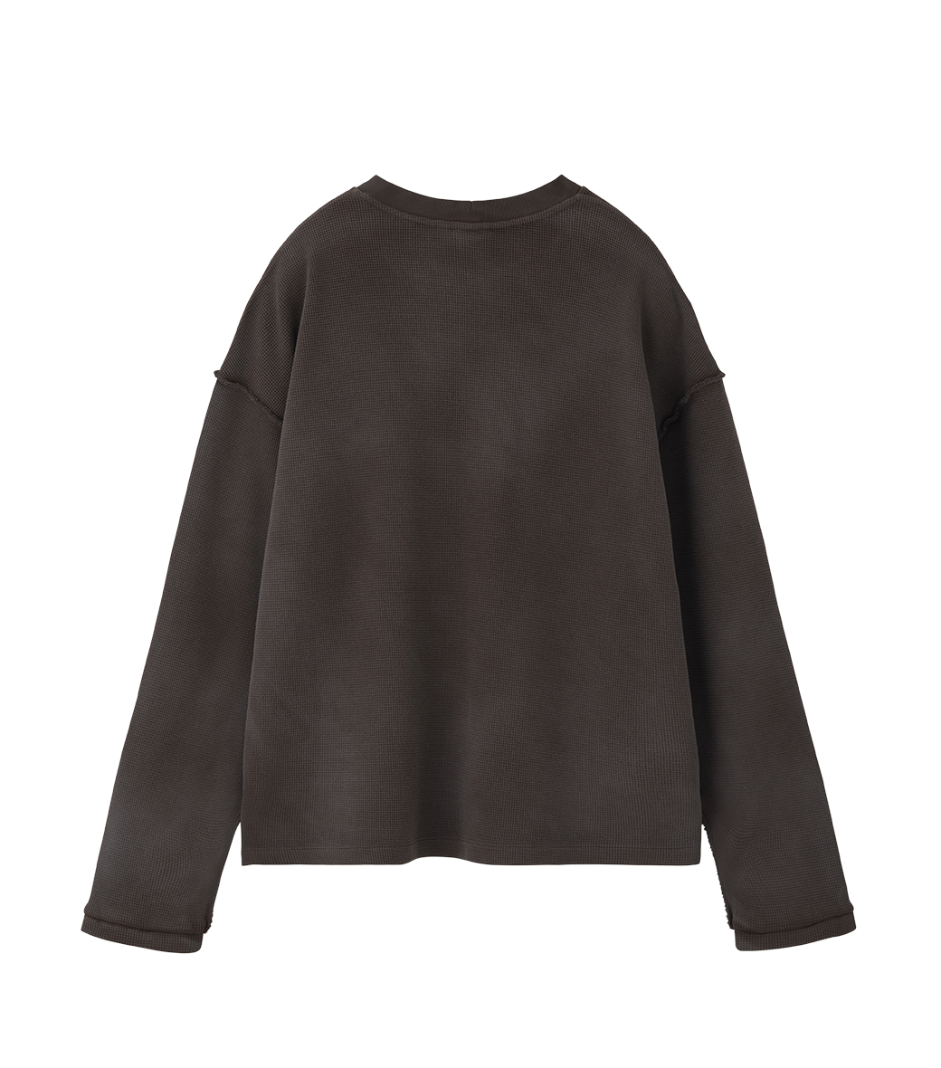 OVERSIZED LLEGE LOGO WAFFLE T-SHIRT