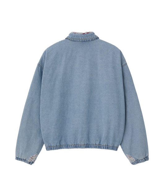 DESTROYED DENIM HARRINGTON