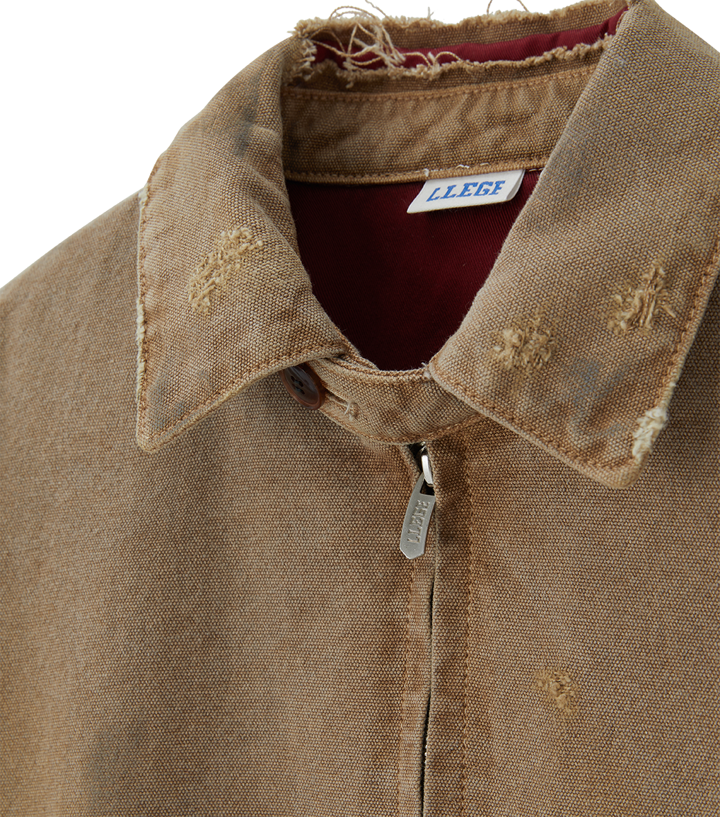 DESTROYED DENIM HARRINGTON