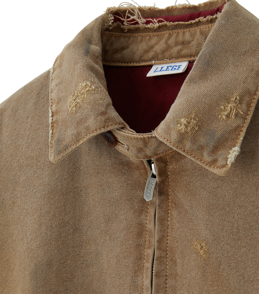 DESTROYED DENIM HARRINGTON