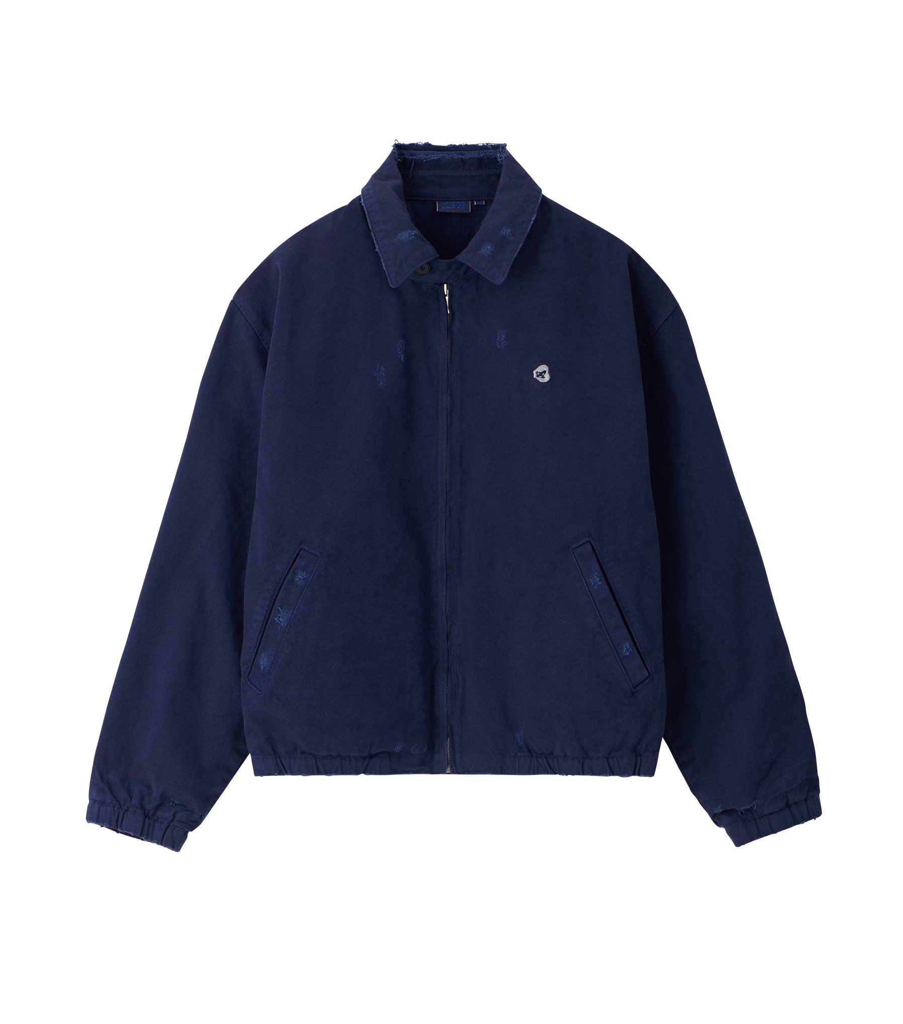 DESTROYED DENIM HARRINGTON