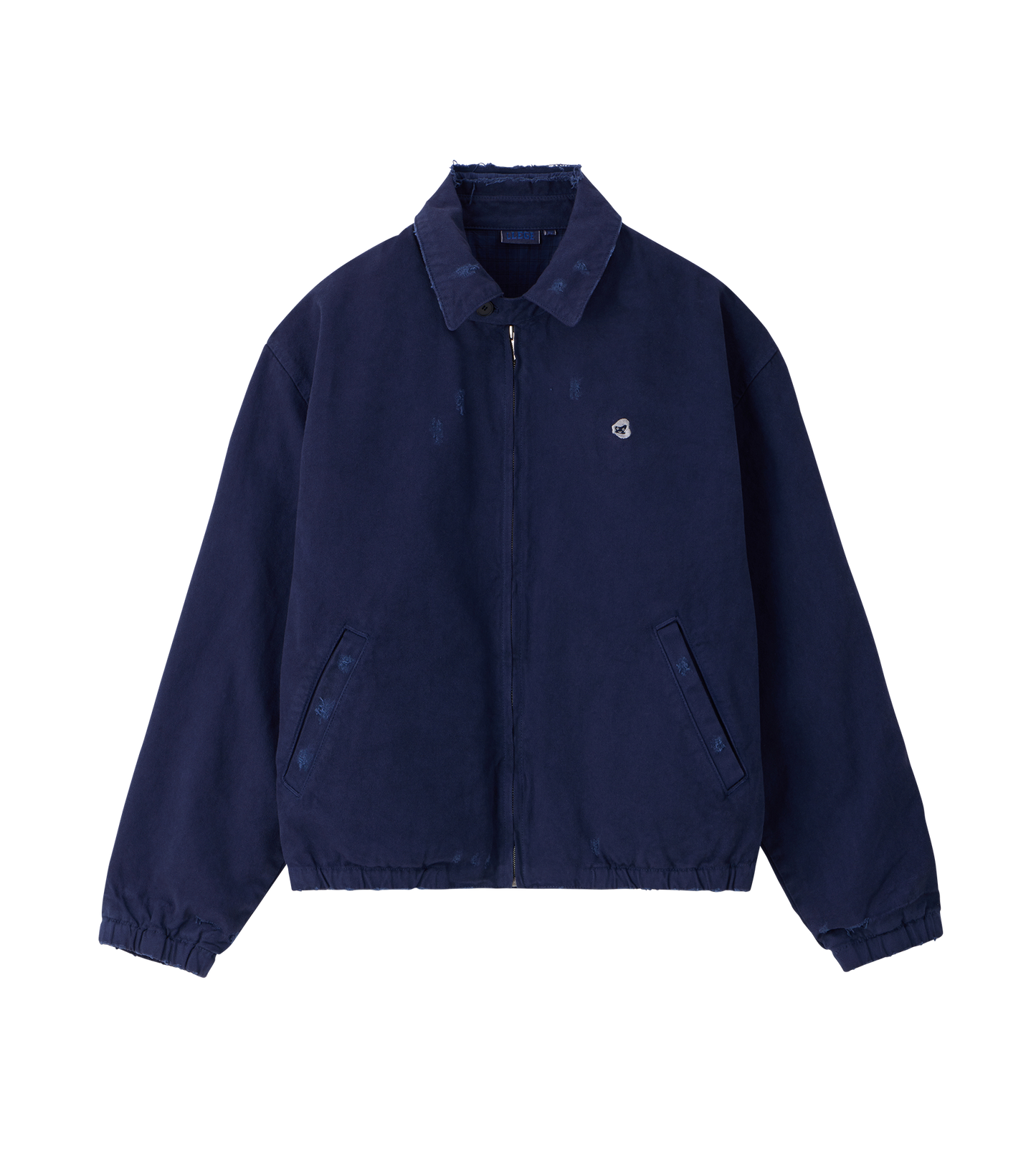 DESTROYED DENIM HARRINGTON