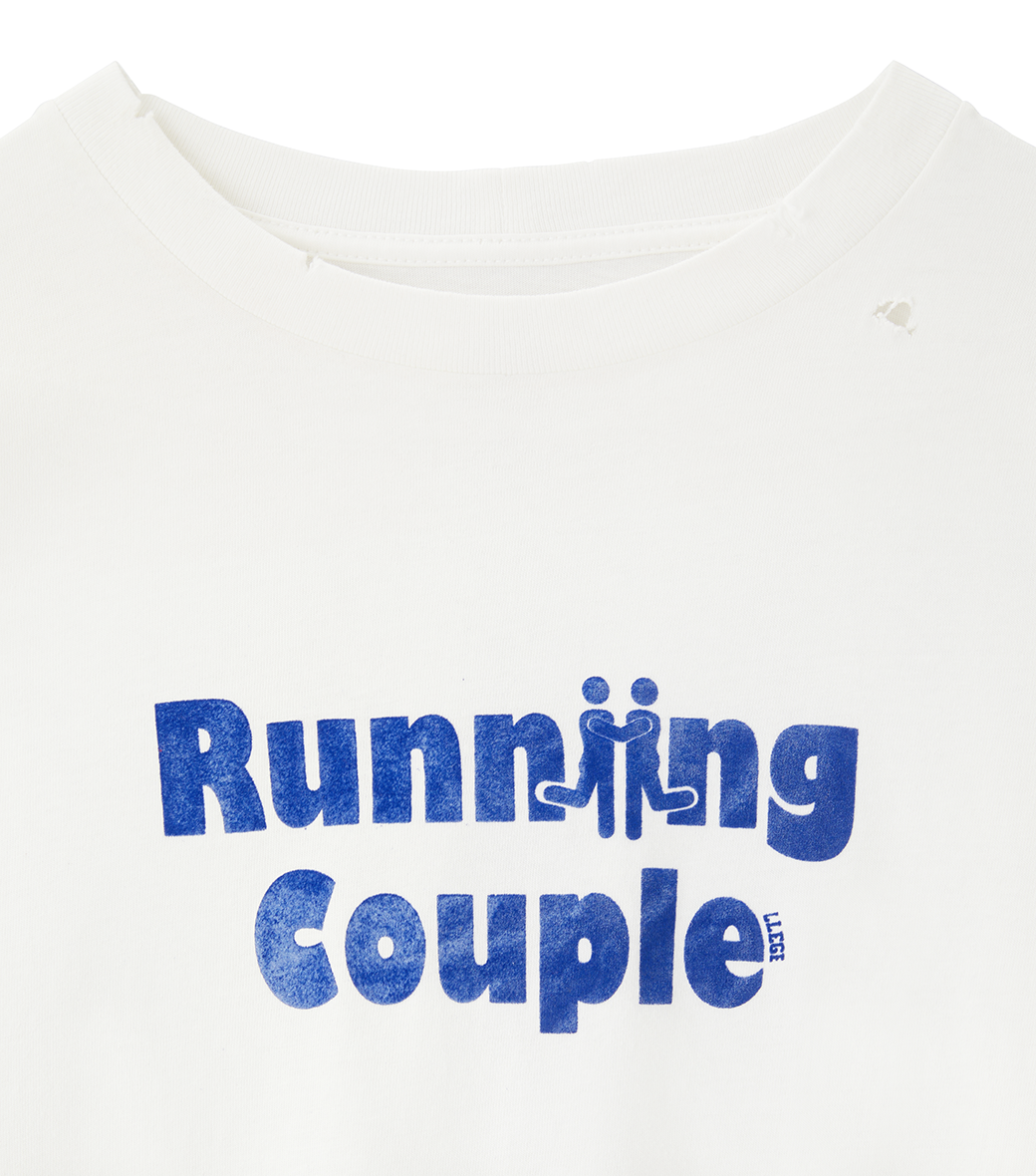 VINTAGE EFFECT RUNNING COUPLE T-SHIRT