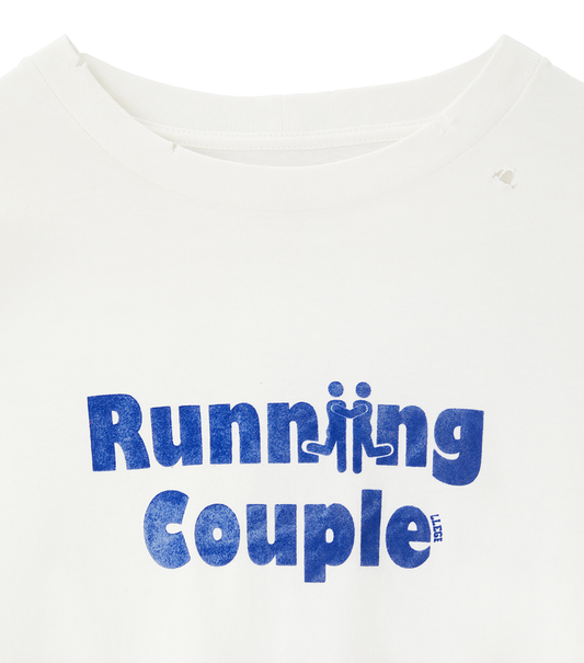VINTAGE EFFECT RUNNING COUPLE T-SHIRT