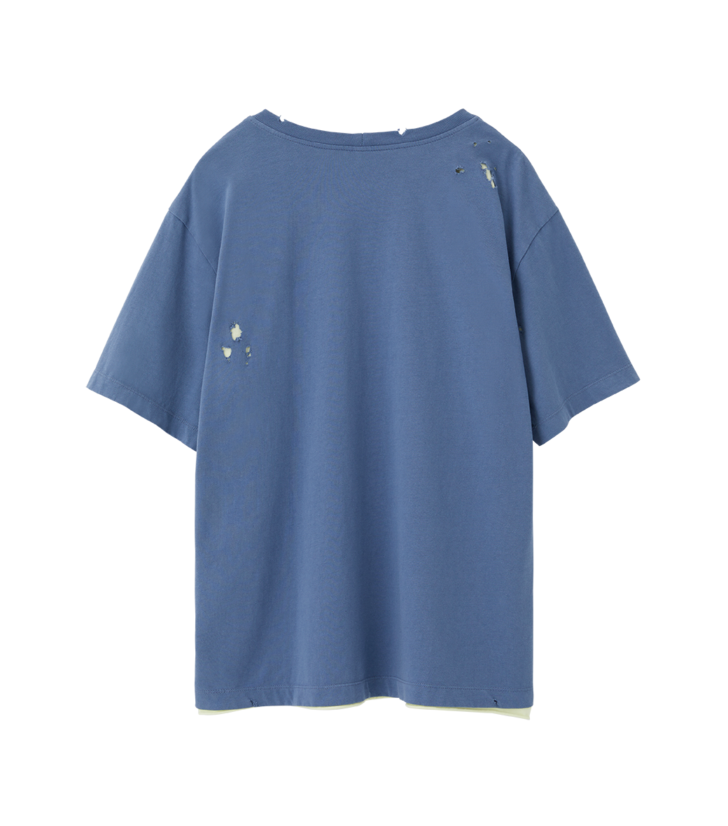 DISTRESSED DETAIL REVERSIBLE T-SHIRT