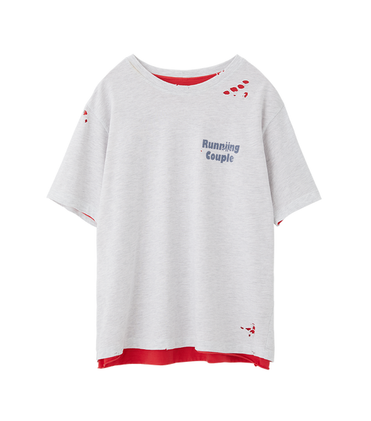 DISTRESSED DETAIL REVERSIBLE T-SHIRT