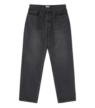 WASHED BLACK TAPERED JEANS