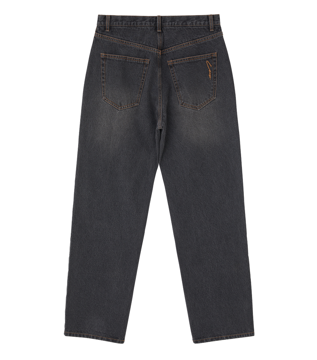 WASHED BLACK TAPERED JEANS