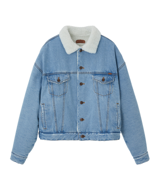 SHEARLING DENIM TRUCKER JACKET