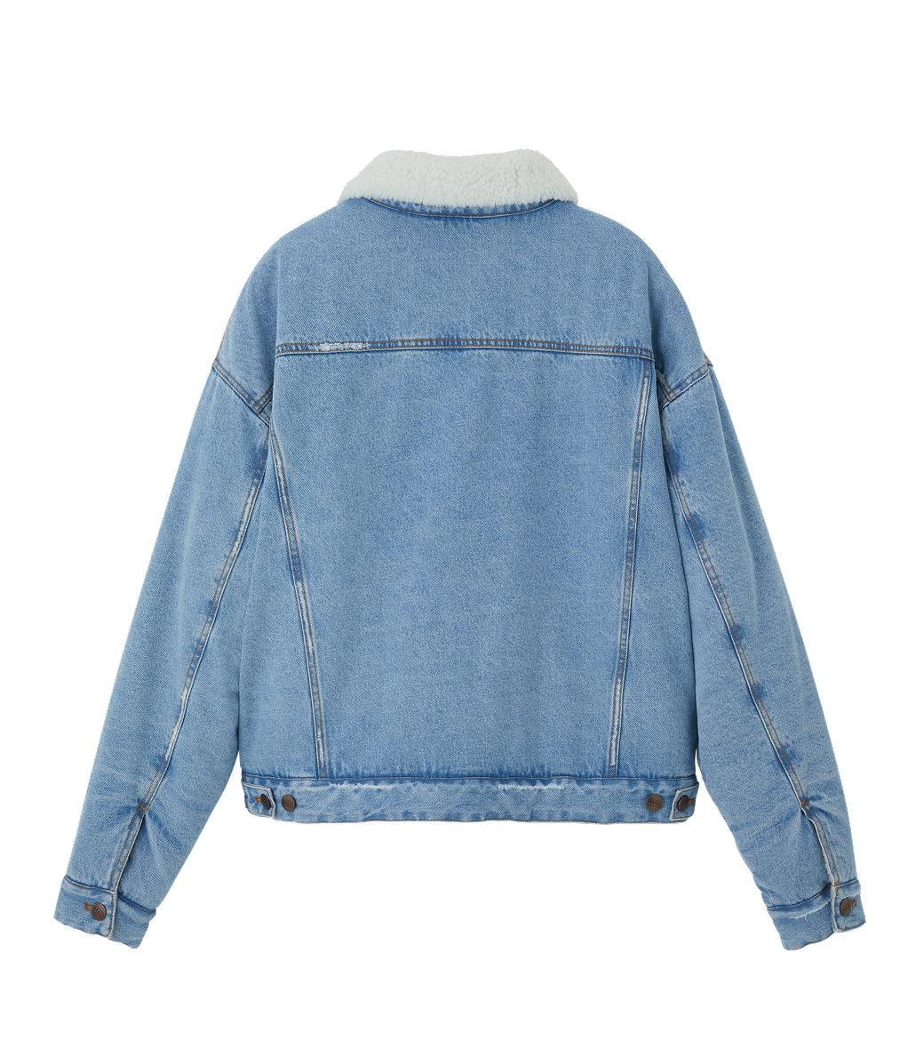 SHEARLING DENIM TRUCKER JACKET