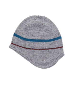 MELANGE STRIPE EARMUFF BEANIE