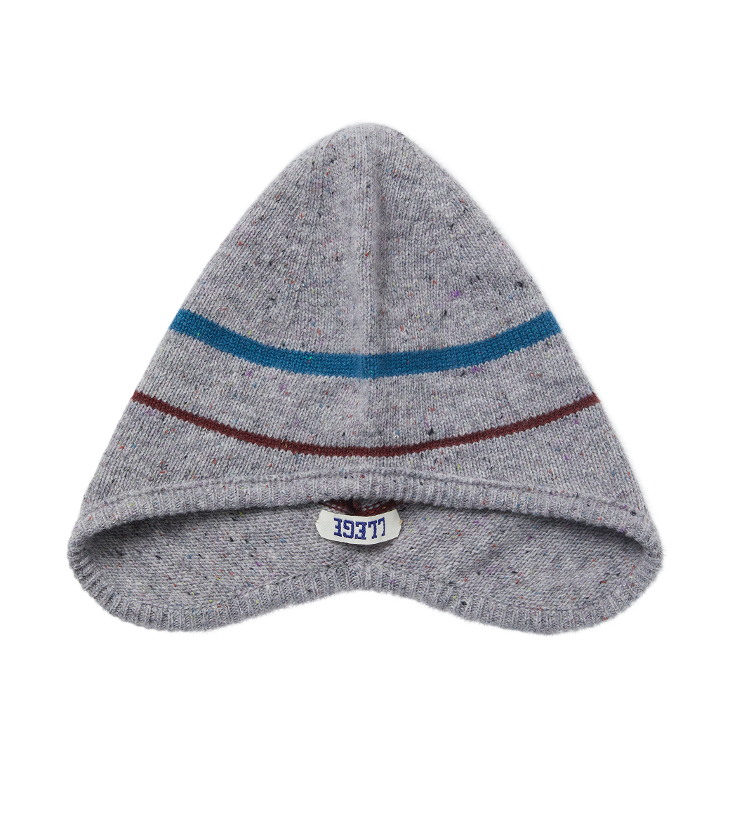 MELANGE STRIPE EARMUFF BEANIE