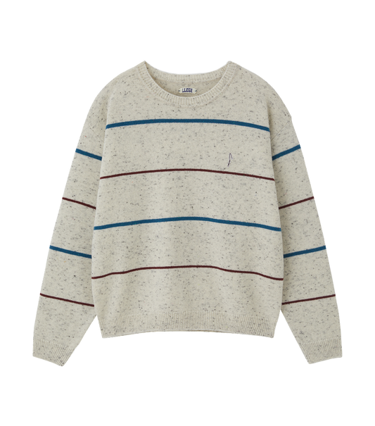 MELANGE STRIPE KNIT SWEATER