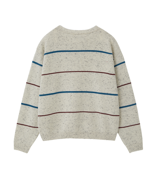 MELANGE STRIPE KNIT SWEATER