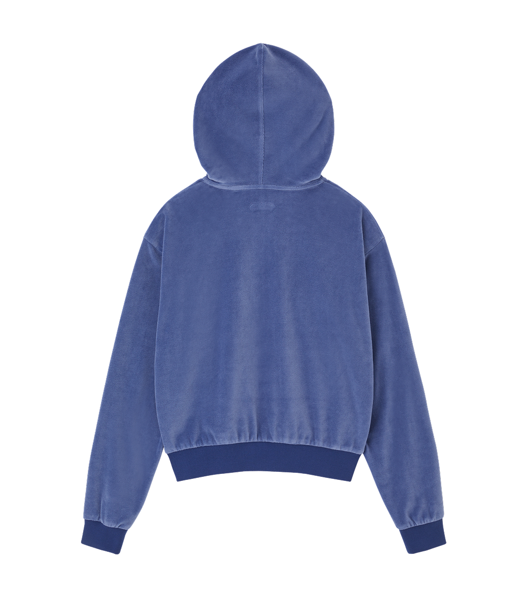 VELOUR CROP HOODY ZIP-UP