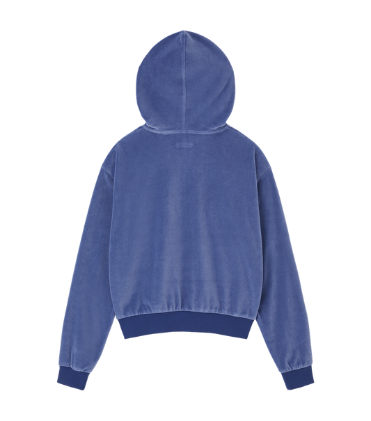 VELOUR CROP HOODY ZIP-UP