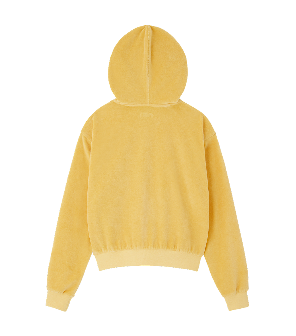 VELOUR CROP HOODY ZIP-UP