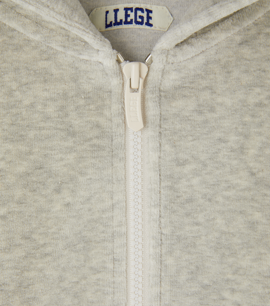 VELOUR CROP HOODY ZIP-UP