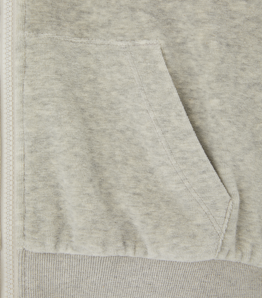 VELOUR CROP HOODY ZIP-UP