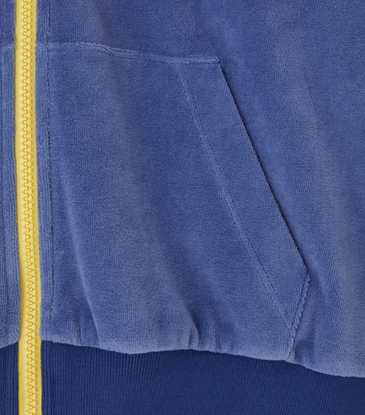 VELOUR CROP HOODY ZIP-UP