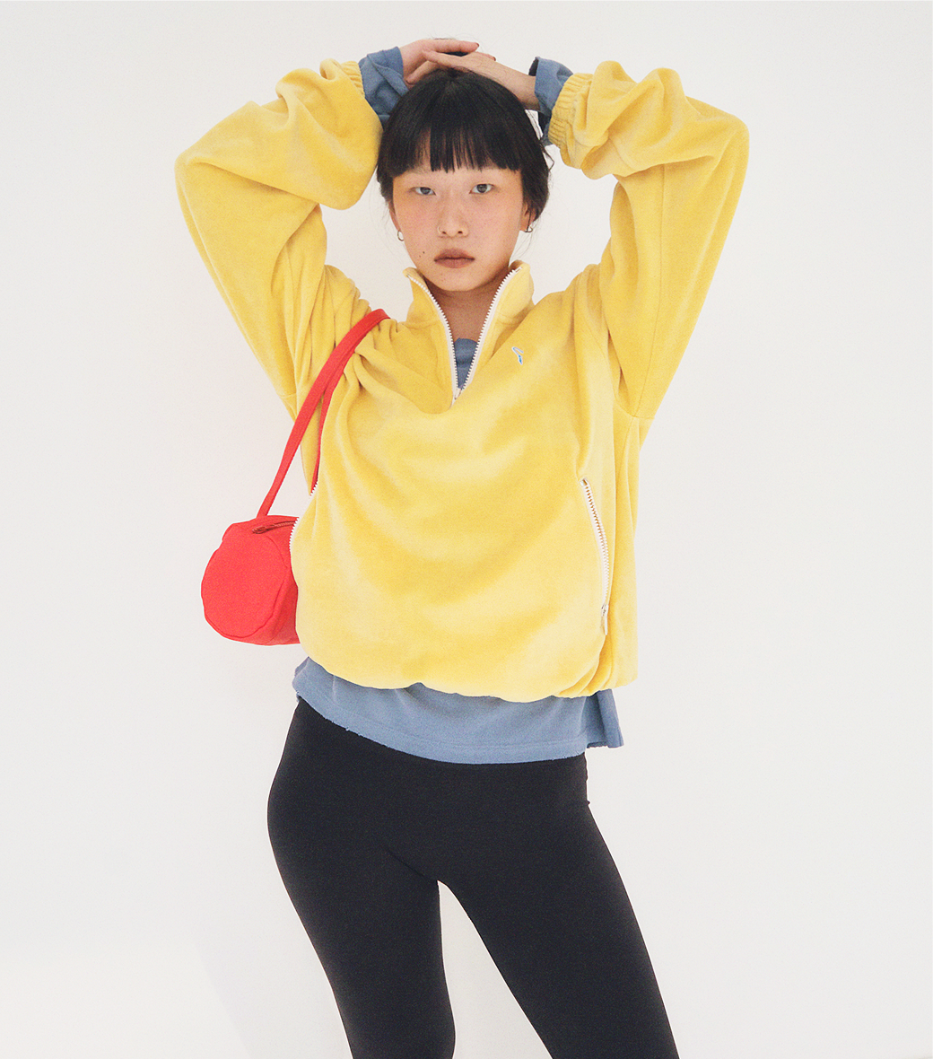 VELOUR HALF-ZIP PULLOVER